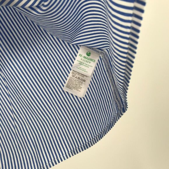 J.Crew Womens Blue Striped Ruffle V-Neck Sleeveless Top Size Medium new $79 - Picture 5 of 12